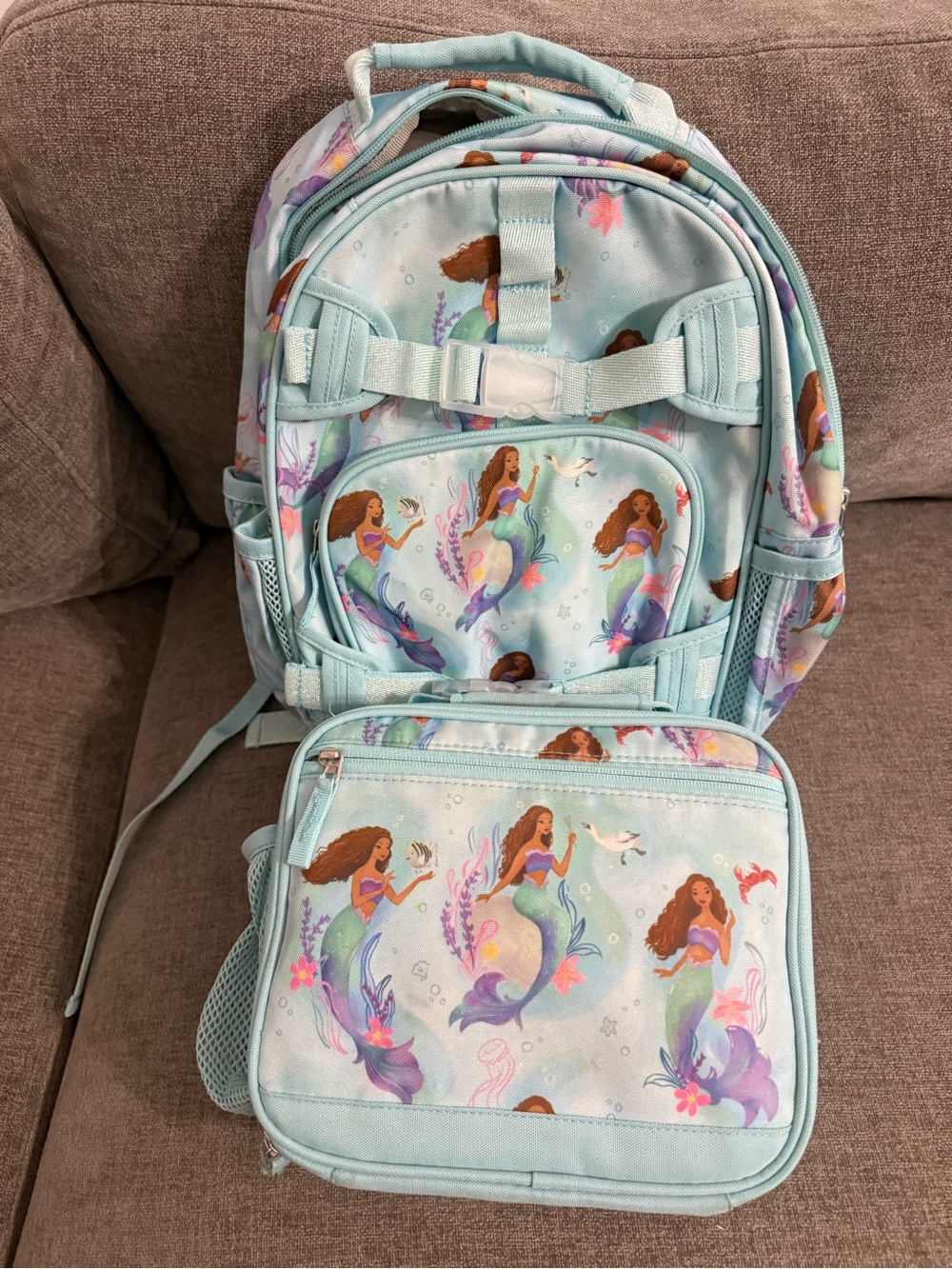 Pottery Barn Kids Little Mermaid Backpack w/Matching Lunch Box